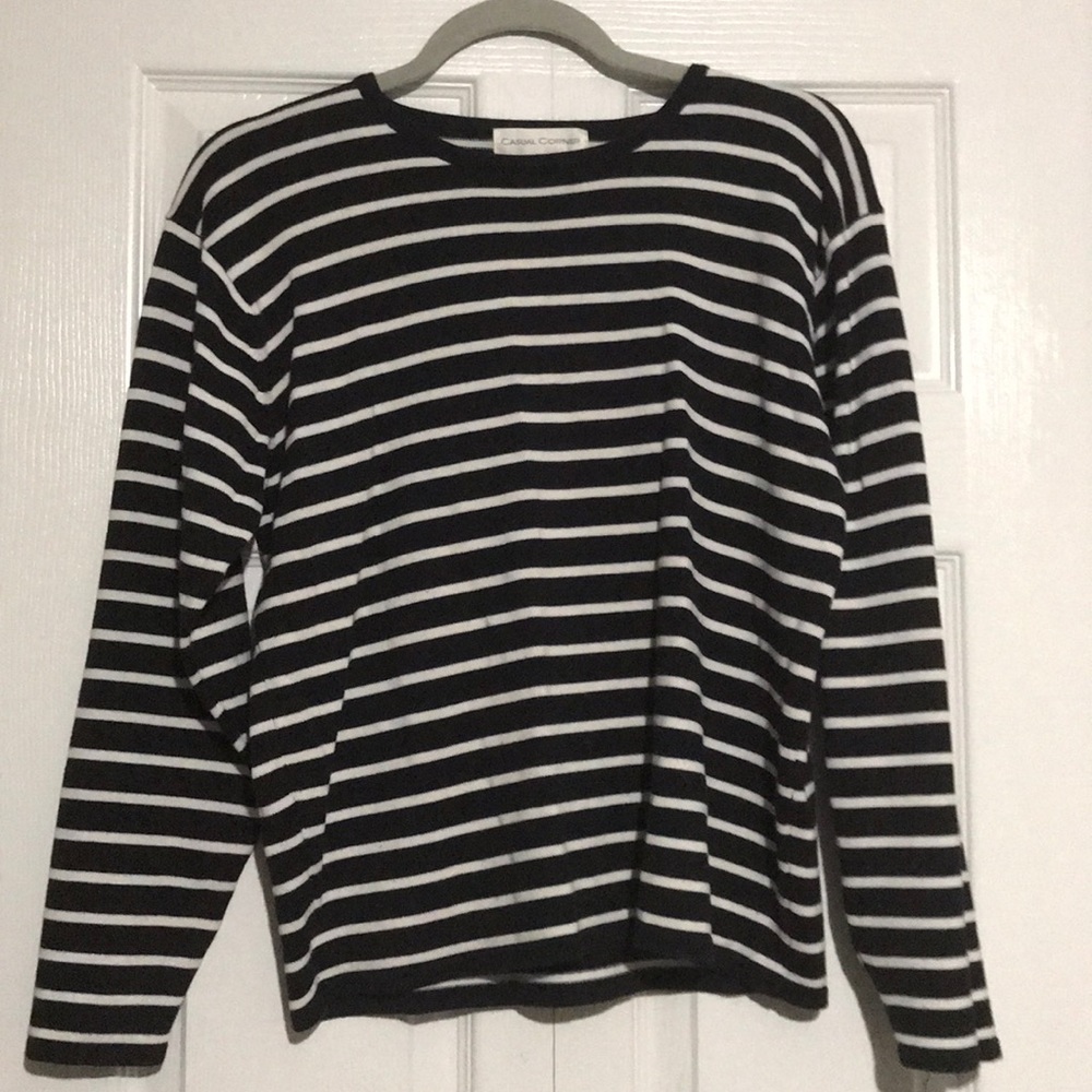 Casual Corner striped light sweater/blouse
